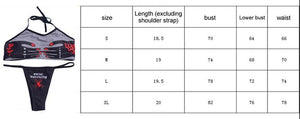 Women’s Funny Printed 2Pcs Bikini Suits Women's Scalloped Triangle Bikini Print Bottom Two Piece Swimsuit Deep V-neck Detachable Breast Pad Sling Tops with Triangle Bottoms Swimsuits
