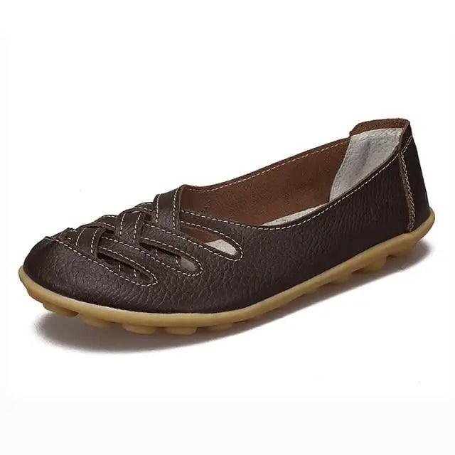 Women's Genuine Leather Flats Sandals Elegant Comfortable Soft Non Slip Design For Women