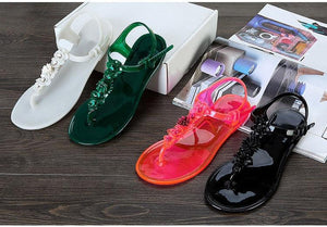 Women Sandals Flip Flops New Summer Fashion Beach Flower Breathable Non-Slip Flat Slides Casual Womens Flat Sandals T-strap Thong Summer Flip Flops Dressy Sandals