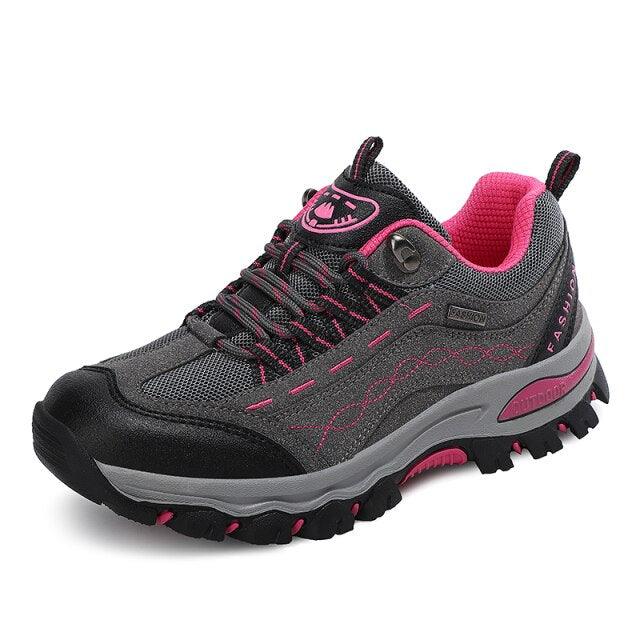 Womens Autumn Winter Tourism Hiking Womens Sports Shoes Outdoor Climbing Shoes Leather Lace Up Anti-slip Work Ankle Boots Outdoor Snow Winter Strong Durable Shoes