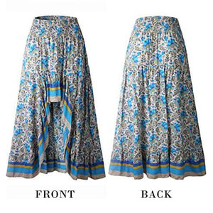 Women's Boho Floral Print Long Skirt