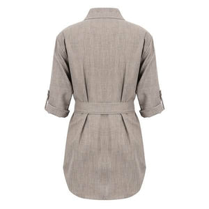 Women's Buttons Turn-Down Casual Shirt Dress
