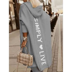 Women's Cardigan Knitted Letter Personalized Stylish Casual Long Sleeve