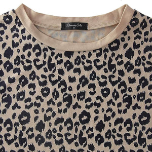 Women's Casual Leopard Print Tops Long Sleeve T Shirt Cute Blouse Graphic Tees
