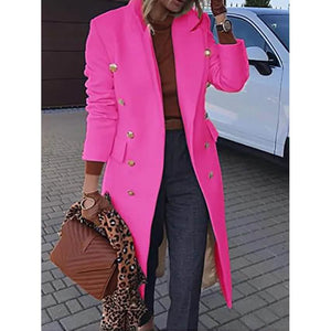 Women's Coat Regular Fit Warm Casual Jacket Long Sleeve Solid Color