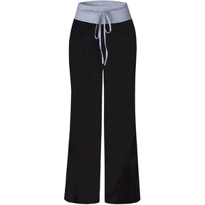 Women's Comfy Stretch Drawstring Palazzo Wide Leg Lounge Pant