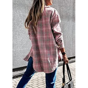 Women's Fall Clothes Plaid  Jacket Long Sleeve