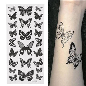 Womens Fashion 3D Butterfly Waterproof Temporary Sticker Tattoo Leg Arm Modern Blue Design For Womens