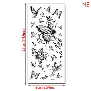 Womens Fashion 3D Butterfly Waterproof Temporary Sticker Tattoo Leg Arm Modern Blue Design For Womens