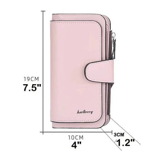 Women's Fashion Faux Leather Wallet with Card Slots & ID Window