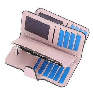 Women's Fashion Faux Leather Wallet with Card Slots & ID Window