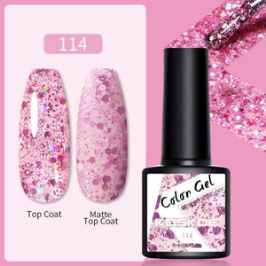 Womens Glossy Colorful 8ml Nail Gel Polish Permanent UV LED Summer Winter High Quality Fashion Design