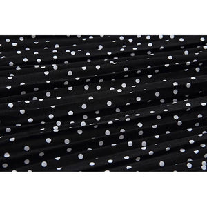 Womens High Waist Polka Dot Pleated Skirt