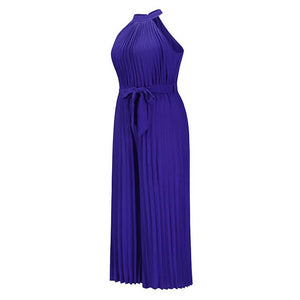Women's Lace-Up Halter Casual Wide-Leg Jumpsuit