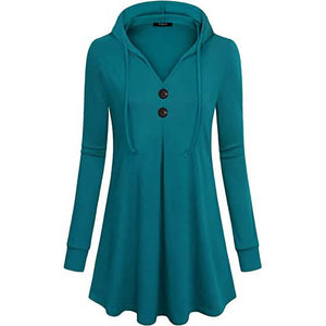 Women's Long Sleeve Hooded Tunic Tops