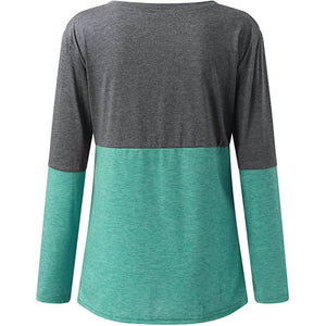 Women's Long Sleeve V Neck Loose Basic Shirt