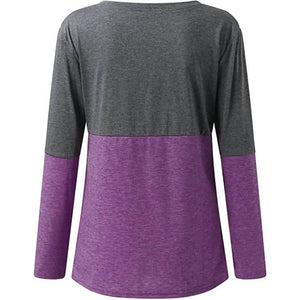 Women's Long Sleeve V Neck Loose Basic Shirt
