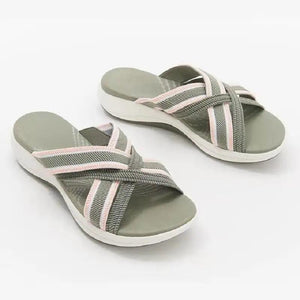 Womens New Summer Retro Sandals Flat Casual Elegant Soft Modern Beach Sandals
