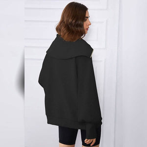 Womens Oversized Half Zip Pullover Sweatshirts Hoodie