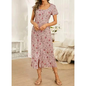 Women's Shift Short Sleeve Floral Print Dress