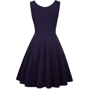 Women's Sleeveless Wrap V-Neck A-line Bridesmaid Cocktail Party Dress