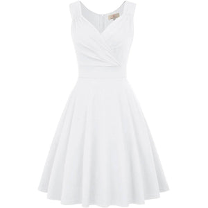 Women's Sleeveless Wrap V-Neck A-line Bridesmaid Cocktail Party Dress