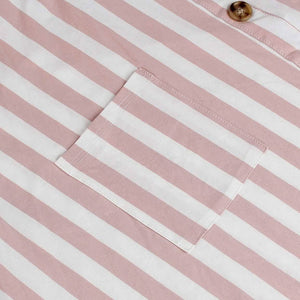 Womens Stripe Short Sleeve Wrap V Neck Button Front Tie Belted Dress