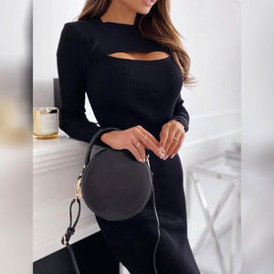 Women's Sweater Bodycon Long Sleeve Turtleneck Dress