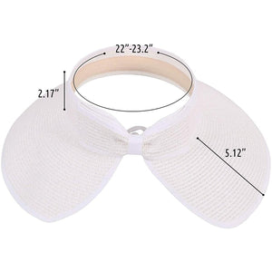 Women's Wide Brim Roll-up Straw Sun Hat Sun Visor