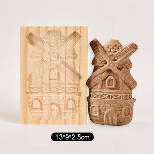 Wooden Cookie Mold Cutter Wooden Gingerbread Cookie Moulds Press 3D Cake Embossing Baking Mold Rose Flower Cutter Bakery Gadgets Cookies, Wooden Cookie Cutter, Funny Wooden Cookie Molds For Baking, Gingerbread Mold, Pine Cone Mold, Cake Mold