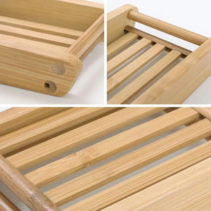 Wooden Natural Bamboo Soap Dishes Tray Holder Storage Soap Rack Plate Box Container Portable Bathroom Soap Dish Storage Box Bathroom Wooden Soap Case Holder Home Hand Craft Natural Wood Dish Holder for Soap Sponge