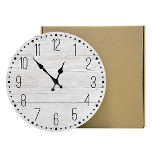 Wooden Wall Clock 10 Inch Silent Non Ticking Quartz Wall Clock 10 Inch Silent Non-Ticking Wooden Wall Clocks Battery Operated Country Retro Rustic Style Decorative for Living Room Kitchen  Retro Fashion Wood Wall Clock Decorative for Living Room Kitchen