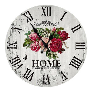 Wooden Wall Clock 10 Inch Silent Non Ticking Quartz Wall Clock 10 Inch Silent Non-Ticking Wooden Wall Clocks Battery Operated Country Retro Rustic Style Decorative for Living Room Kitchen  Retro Fashion Wood Wall Clock Decorative for Living Room Kitchen