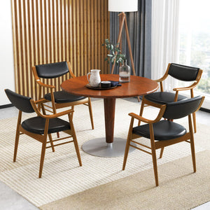 Wooden Dining Chair Set of 2 with Padded Seat and Back-Black