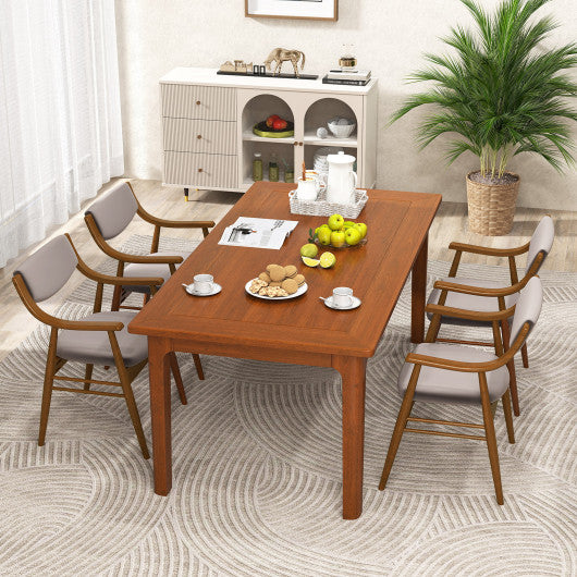 Wooden Dining Chair Set of 2 with Padded Seat and Back-Walnut