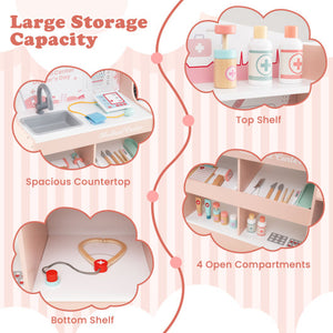 Sewing Machine Table with Charging Station and Lockable Casters-Brown