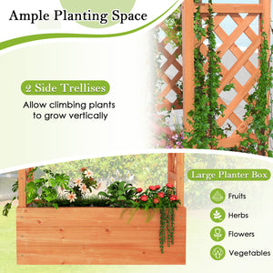 Patent Pending Wooden Raised Garden Bed with Trellis and Hanging Roof-Orange