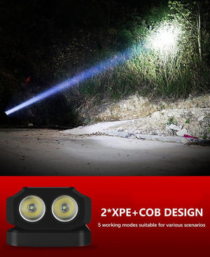 Work Light Rechargeable LED Camping Waterpoof Portable Multifunctional Adjustable USB Light Hanging Hook& Magnetic Base Flashlight For Hurricane Camping Hiking Riding Fishing Jogging Household