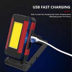 Work Light Rechargeable LED Camping Waterpoof Portable Multifunctional Adjustable USB Light Hanging Hook& Magnetic Base Flashlight For Hurricane Camping Hiking Riding Fishing Jogging Household