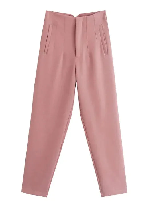 Elegant High Waist Pencil Trousers for Women