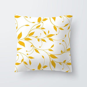 Yellow Pillow Case Cushion Cover Geometric Polyester Pillowcase Home Decorative Yellow Grey Modern Pillow Covers Beautiful Pattern Linen Square Pillow Case For Sofa Couch 45x45CM
