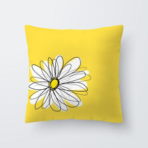 Yellow Pillow Case Cushion Cover Geometric Polyester Pillowcase Home Decorative Yellow Grey Modern Pillow Covers Beautiful Pattern Linen Square Pillow Case For Sofa Couch 45x45CM