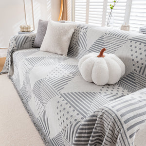 Chenille Geometric Patterned Sofa Throw, Couch Covers for Sectionals for Pets, Throw Cover for Couch