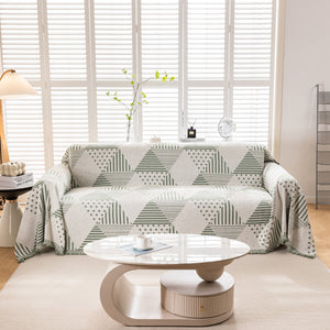 Chenille Geometric Patterned Sofa Throw, Couch Covers for Sectionals for Pets, Throw Cover for Couch