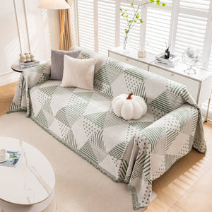 Chenille Geometric Patterned Sofa Throw, Couch Covers for Sectionals for Pets, Throw Cover for Couch