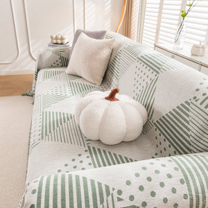 Chenille Geometric Patterned Sofa Throw, Couch Covers for Sectionals for Pets, Throw Cover for Couch