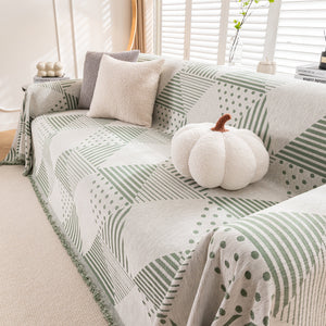 Chenille Geometric Patterned Sofa Throw, Couch Covers for Sectionals for Pets, Throw Cover for Couch