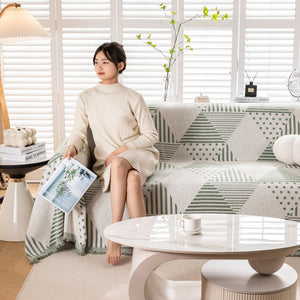 Chenille Geometric Patterned Sofa Throw, Couch Covers for Sectionals for Pets, Throw Cover for Couch