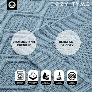 Rosa Chenille Diamond Cable Throw