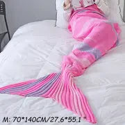 Striped Mermaid Blanket for Office and Living Room
